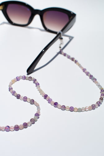 Morganite & Amethyst Glasses Strand, Delross Design Jewellers, Custom Jewellers, Chermside west Jeweller, Custom Jeweller, Jewellery Repairs