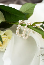Load image into Gallery viewer, Delross Design Jeweller, Brisbane Jeweller, Chermside Jeweller, Custom Jewellery, 9ct Gold Pearl Earrings Hoop