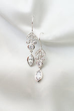 Load image into Gallery viewer, Sterling Silver Marquise Cubic Zirconia Hook Earrings