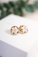 Load image into Gallery viewer, 9ct Gold Antique White Satsuma Button Stud Earrings, Delross Design Jewellers, Custom Jewellers, Chermside West Jewellers
