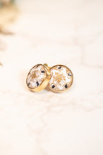 Load image into Gallery viewer, 9ct Gold Antique White Satsuma Button Stud Earrings, Delross Design Jewellers, Custom Jewellers, Chermside West Jewellers