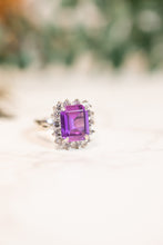 Load image into Gallery viewer, 9ct White Gold Synthetic Sapphire &amp; Synthetic Spinel Ring