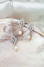 Load image into Gallery viewer, Sterling Silver Cubic Zirconia Pearl Stud Earrings