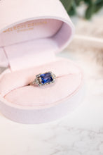 Load image into Gallery viewer, 9ct White & Rose Gold Blue Stone Ring, Delross Design Jewellers,  Brisbane Jewellers, Custom Jewellery, Chermside West Jewellers