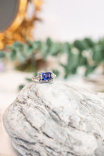 Load image into Gallery viewer, 9ct White & Rose Gold Blue Stone Ring, Delross Design Jewellers,  Brisbane Jewellers, Custom Jewellery, Chermside West Jewellers