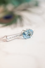 Load image into Gallery viewer, 18ct White Gold Aquamarine & Diamond Pendant, Delross Design Jewellers, Custom Jewellery, Chermside west Jewellers.