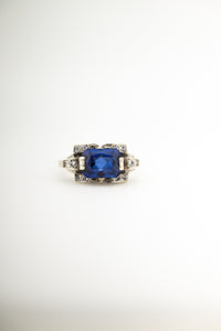 9ct White & Rose Gold Blue Stone Ring, Delross Design Jewellers,  Brisbane Jewellers, Custom Jewellery, Chermside West Jewellers