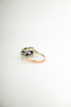 Load image into Gallery viewer, 9ct White & Rose Gold Blue Stone Ring, Delross Design Jewellers,  Brisbane Jewellers, Custom Jewellery, Chermside West Jewellers
