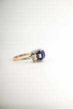 Load image into Gallery viewer, 9ct White & Rose Gold Blue Stone Ring, Delross Design Jewellers,  Brisbane Jewellers, Custom Jewellery, Chermside West Jewellers