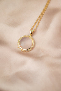 9ct Gold Cabochon Rose Quartz Pendant, Delross Design Jewellers, Chermside West Jewellers, Custom Jewellers