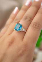 Load image into Gallery viewer, 9ct Gold London Blue Topaz & Diamond Ring, Delross Design Jewellers, Custom Jewellers, Chermside west Jewellers