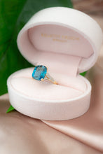 Load image into Gallery viewer, 9ct Gold London Blue Topaz & Diamond Ring, Delross Design Jewellers, Custom Jewellers, Chermside west Jewellers