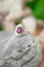 Load image into Gallery viewer, 9ct Gold Rhodolite Garnet & Diamond Ring, Delross Design Jewellers, Chermside West Jewellers,, Custom Jewellers