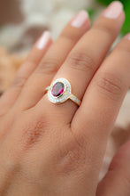 Load image into Gallery viewer, 9ct Gold Rhodolite Garnet & Diamond Ring, Delross Design Jewellers, Chermside West Jewellers,, Custom Jewellers