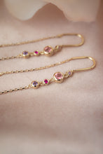 Load image into Gallery viewer, 9ct Gold Mixed Coloured Gemstone Thread Earrings, Delross Design Jewellers, Brisbane Jewellers, Custom Jewellers, Chermside west Jewellers