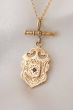Load image into Gallery viewer, 9ct Gold & Garnet Shield Pendant, Delross Design Jeweller, Brisbane Jeweller, Chermside Jeweller, Custom Jewellery