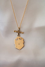 Load image into Gallery viewer, 9ct Gold & Garnet Shield Pendant, Delross Design Jeweller, Brisbane Jeweller, Chermside Jeweller, Custom Jewellery