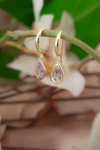 9ct Gold Amethyst & Diamond Hook Earrings, Delross Design Jewellers, Custom Jewellers, Chermside West Jewellers