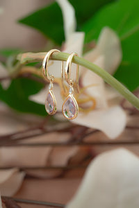 9ct Gold Amethyst & Diamond Hook Earrings, Delross Design Jewellers, Custom Jewellers, Chermside West Jewellers