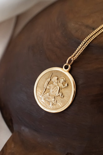 9ct Gold Vintage Saint Christopher Pendant, Delross Design Jeweller, Brisbane Jeweller, Chermside Jeweller, Custom Jewellery