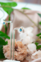 Load image into Gallery viewer, 9ct Gold London Blue Topaz & Diamond Stud Earrings, Delross Design Jewellers, Brisbane  Jewellers, Custom Jewellers