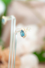 Load image into Gallery viewer, 9ct Gold London Blue Topaz &amp; Diamond Stud Earrings, Delross Design Jewellers, Brisbane  Jewellers, Custom Jewellers