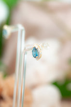 Load image into Gallery viewer, 9ct Gold London Blue Topaz & Diamond Stud Earrings, Delross Design Jewellers, Brisbane  Jewellers, Custom Jewellers