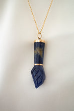 Load image into Gallery viewer, Antique 18ct Gold Handmade Sodalite Figa Pendant, Delross Design Jeweller, Brisbane Jeweller, Chermside Jeweller, Custom Jewellery