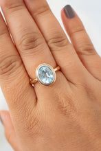 Load image into Gallery viewer, 18ct Gold Handmade Swiss 3.75ct Blue Topaz Ring, Delross Design Jewellers, Brisbane Jewellers, Australia