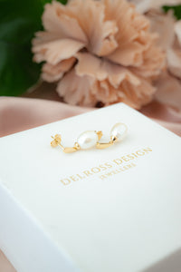 9ct Gold Freshwater Pearl Drop Earrings. Delross Design Jewellers, Custom Jewellers, Chermside West Jewellers