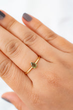 Load image into Gallery viewer, Gold Vermeil Moldvite Silver Ring, Delross Design Jewellers, Brisbane Jeweller