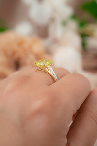 9ct Gold Lemon Quartz & Diamond Ring, Delross Design Jewellers, Chermside West Jewellers, Custom Jewellers