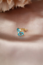 Load image into Gallery viewer, 9ct Gold Blue Topaz Stud Earrings, Delross design Jewellers, Chermside west Jewellers, Custom Jewellers
