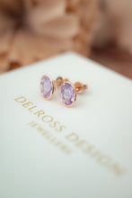 Load image into Gallery viewer, 9ct Rose Gold Pink Amethyst Stud Earrings, Brisbane Jewellers, Brisbane Custom Jewellers, Chermside West Jewellers