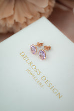 Load image into Gallery viewer, 9ct Rose Gold Pink Amethyst Stud Earrings, Brisbane Jewellers, Brisbane Custom Jewellers, Chermside West Jewellers