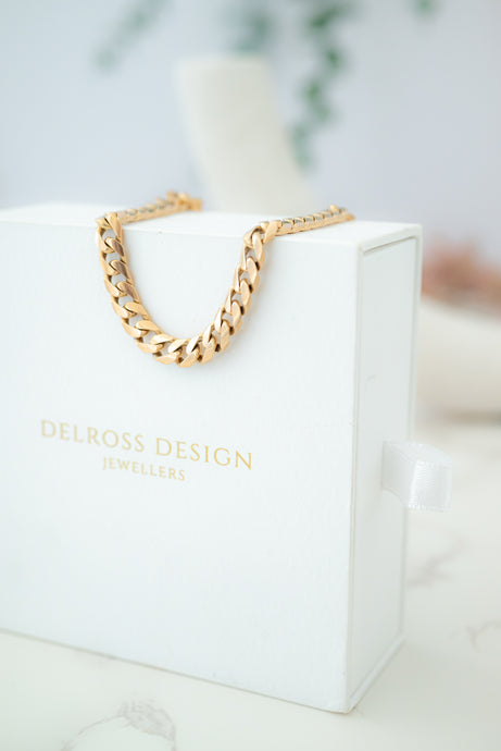 9ct Yellow Gold Curb Chain Bracelet, Delross Design Jewellers, Chermside West Jewellers, Custom Jewellers