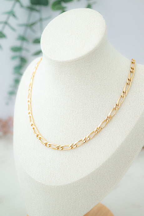 9ct Solid Gold Figaro Chain Necklace, Delross Design Jewellers, Custom Jewellers Brisbane, Chermside West Jewellers