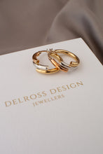 Load image into Gallery viewer, 9ct Yellow, Rose & White Gold Hoop Earrings, Delross Design Jeweller, Brisbane Jeweller, Chermside Jeweller, Custom Jewellery