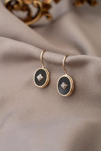 Load image into Gallery viewer, 9ct Gold Onyx & Diamond Hook Earrings, Delross Design Jeweller, Brisbane Jeweller, Chermside Jeweller, Custom Jewellery