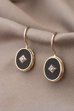 Load image into Gallery viewer, 9ct Gold Onyx & Diamond Hook Earrings, Delross Design Jeweller, Brisbane Jeweller, Chermside Jeweller, Custom Jewellery