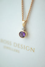 Load image into Gallery viewer, 9ct Gold Amethyst & Diamond Pendant, Delross Design Jewellers, Chermside West Jewellers, Brisbane Custom Jewellers