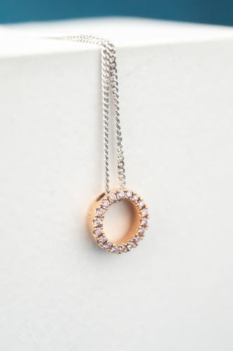 18ct Rose Gold Argyle Pink Diamond Pendant & 18ct White Gold Chain, Delross Design Jewellers, Custom Jewellers Brisbane, Chermside West Brisbane
