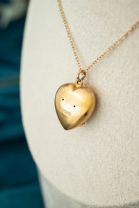 15ct Gold Antique Art Nouveau Pearl Heart Pendant