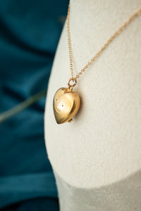 15ct Gold Antique Art Nouveau Pearl Heart Pendant