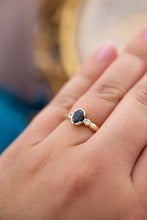 Load image into Gallery viewer, 9ct Yellow Gold Sapphire & Diamond Ring,  Delross Design Jewellers, Brisbane Jewellers, Custom Brisbane Jewellers, Brisbane Jewellery Repairs, Chermside West Jewellers