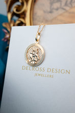 Load image into Gallery viewer, Vintage 9ct Gold Saint Christopher Medal Pendant,  Delross Design Jewellers, Brisbane Jewellers, Custom Brisbane Jewellers, Brisbane Jewellery Repairs, Chermside West Jewellers