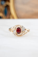 Load image into Gallery viewer, 9ct Gold Almandine Garnet & Diamond Ring, Delross Design Jewellers, Brisbane Jewellers, Custom Brisbane Jewellers, Brisbane Jewellery Repairs, Chermside West Jewellers