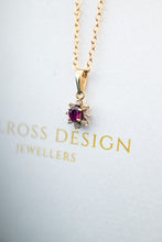 Load image into Gallery viewer, Vintage 9ct Yellow Gold Ruby & Diamond 0.12ct TDW Pendant, Delross Design Jewellers, Brisbane Jewellers, Custom Brisbane Jewellers, Brisbane Jewellery Repairs, Chermside West Jewellers