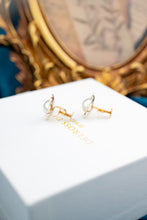 Load image into Gallery viewer, Antique 9ct Two Tone Gold Pearl Earrings, Delross Design Jewellers, Brisbane Jewellers, Custom Brisbane Jewellers, Brisbane Jewellery Repairs, Chermside West Jewellers