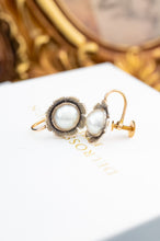 Load image into Gallery viewer, Antique 9ct Two Tone Gold Pearl Earrings, Delross Design Jewellers, Brisbane Jewellers, Custom Brisbane Jewellers, Brisbane Jewellery Repairs, Chermside West Jewellers